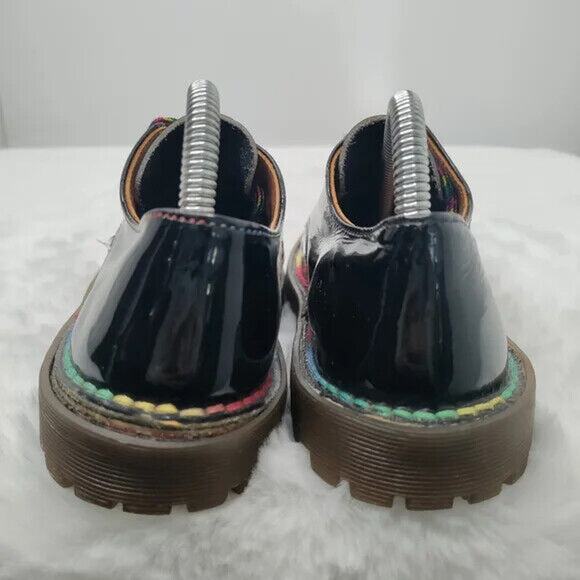 Vintage Dr. Martens Rainbow Black Lace Up Oxford Shoes Size 5 - Picture 4 of 10